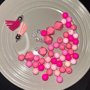 Pink Bead and Tassel Craft Set